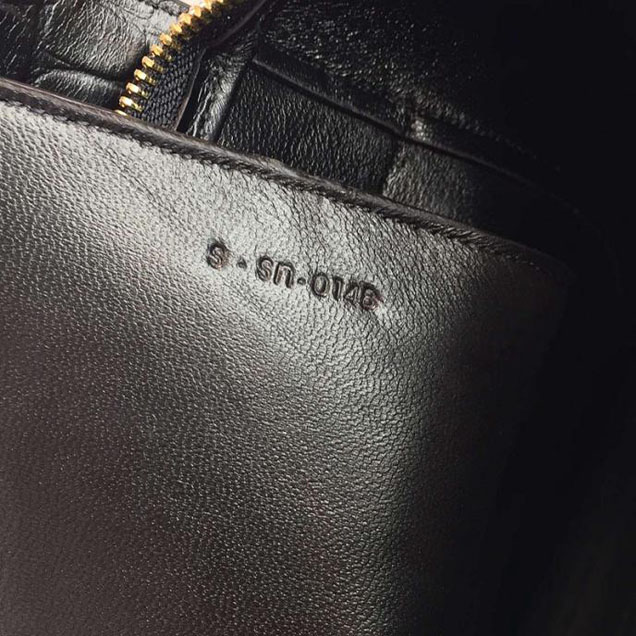 Celine Belt Top Handle Mini Bag Croc Stamp Leather Pre-Fall Winter 2016 Collection Black