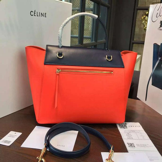 Celine Belt Top Handle Mini Bag Grained Calfskin Leather Pre-Fall Winter 2016 Collection Red Navy Blue Grey