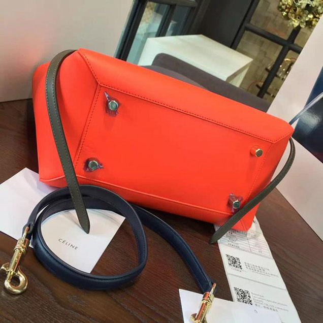 Celine Belt Top Handle Mini Bag Grained Calfskin Leather Pre-Fall Winter 2016 Collection Red Navy Blue Grey