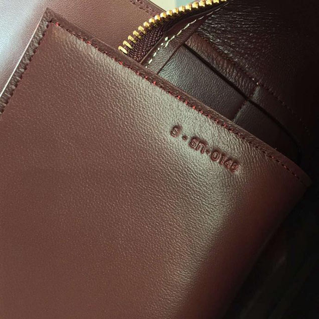 Celine Belt Top Handle Mini Bag Smooth Calfskin Leather Pre-Fall Winter 2016 Collection Burgundy with Tonal Stitching