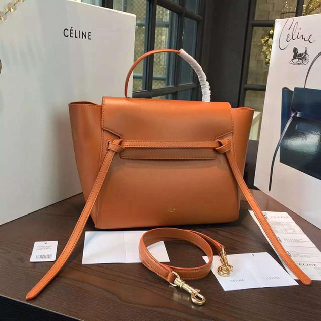 Celine Belt Top Handle Mini Bag Smooth Calfskin Leather Pre-Fall Winter 2016 Collection Tan