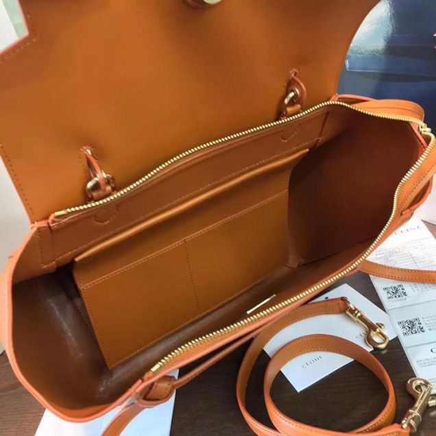 Celine Belt Top Handle Mini Bag Smooth Calfskin Leather Pre-Fall Winter 2016 Collection Tan