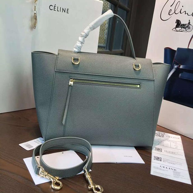 Celine Belt Top Handle Mini Bag Grained Calfskin Leather Pre-Fall Winter 2016 Collection Light Blue
