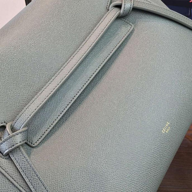 Celine Belt Top Handle Mini Bag Grained Calfskin Leather Pre-Fall Winter 2016 Collection Light Blue