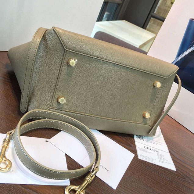 Celine Belt Top Handle Mini Bag Grained Calfskin Leather Pre-Fall Winter 2016 Collection Gray