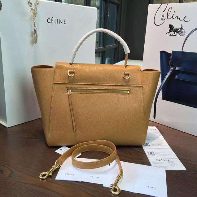 Celine Belt Top Handle Mini Bag Grained Calfskin Leather Pre-Fall Winter 2016 Collection Tan