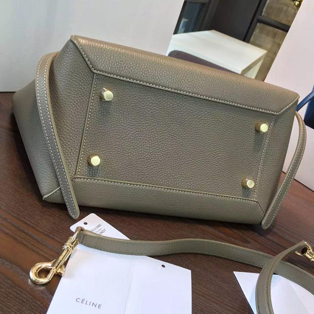 Celine Belt Top Handle Mini Bag Grained Calfskin Leather Pre-Fall Winter 2016 Collection Grey