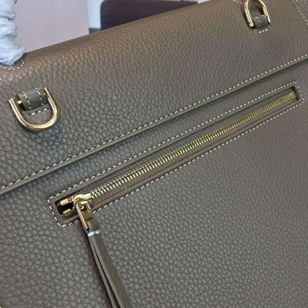 Celine Belt Top Handle Mini Bag Grained Calfskin Leather Pre-Fall Winter 2016 Collection Grey