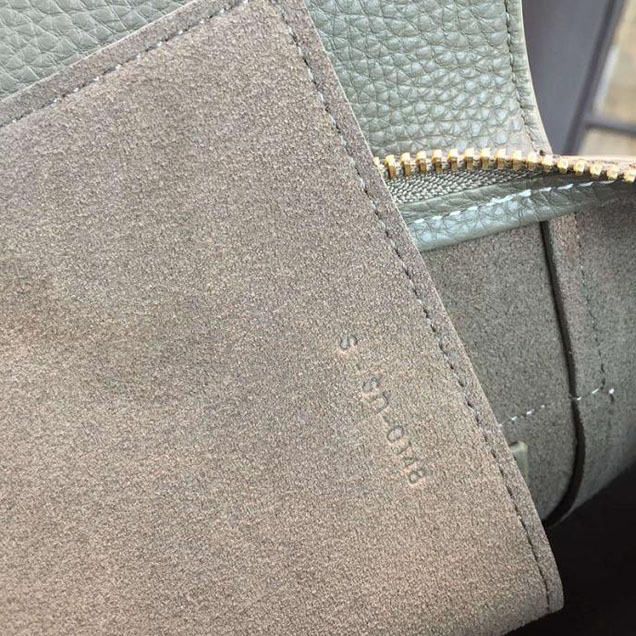 Celine Belt Top Handle Mini Bag Grained Calfskin Leather Pre-Fall Winter 2016 Collection Grey