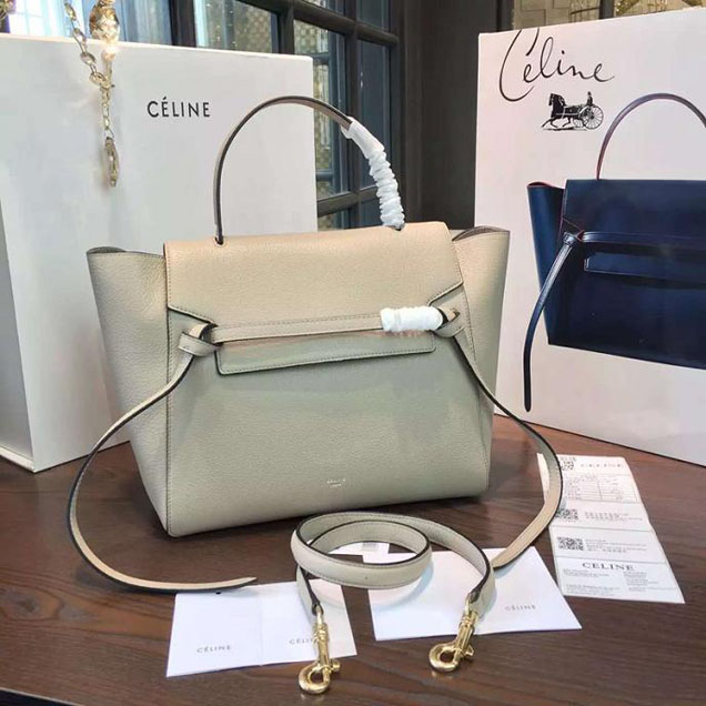 Celine Belt Top Handle Mini Bag Grained Calfskin Leather Pre-Fall Winter 2016 Collection Sand