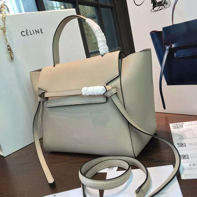 Celine Belt Top Handle Mini Bag Grained Calfskin Leather Pre-Fall Winter 2016 Collection Sand