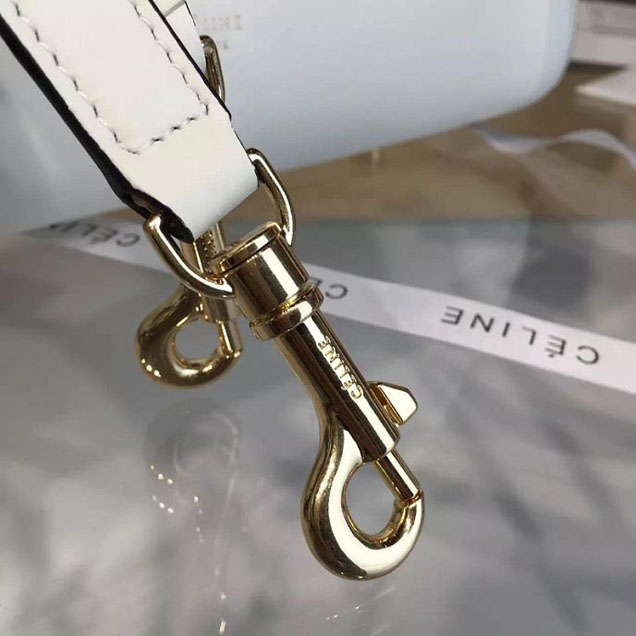 Celine Belt Top Handle Mini Bag Smooth Calfskin Leather Pre-Fall Winter 2016 Collection White
