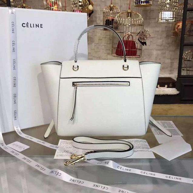 Celine Belt Top Handle Mini Bag Smooth Calfskin Leather Pre-Fall Winter 2016 Collection White