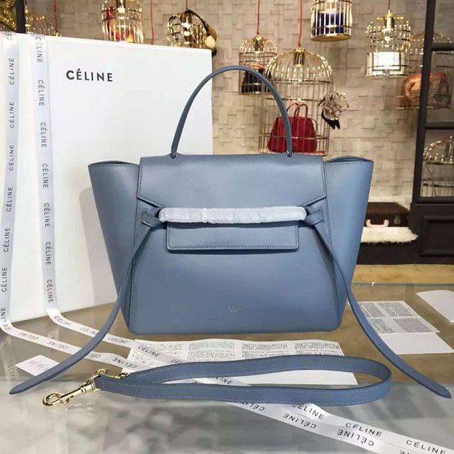 Celine Belt Top Handle Mini Bag Smooth Calfskin Leather Pre-Fall Winter 2016 Collection Light Blue