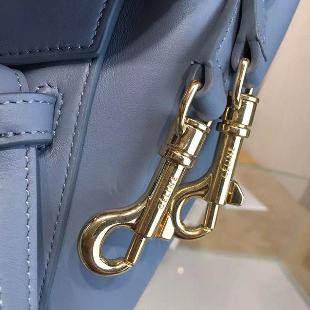 Celine Belt Top Handle Mini Bag Smooth Calfskin Leather Pre-Fall Winter 2016 Collection Light Blue