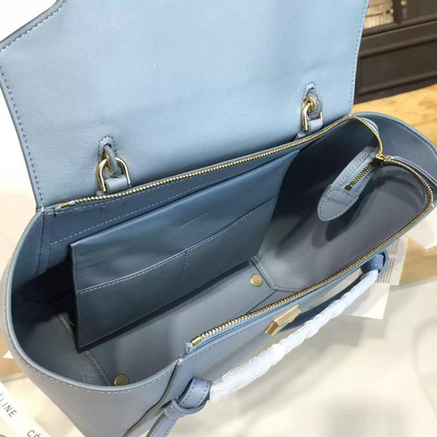 Celine Belt Top Handle Mini Bag Smooth Calfskin Leather Pre-Fall Winter 2016 Collection Light Blue