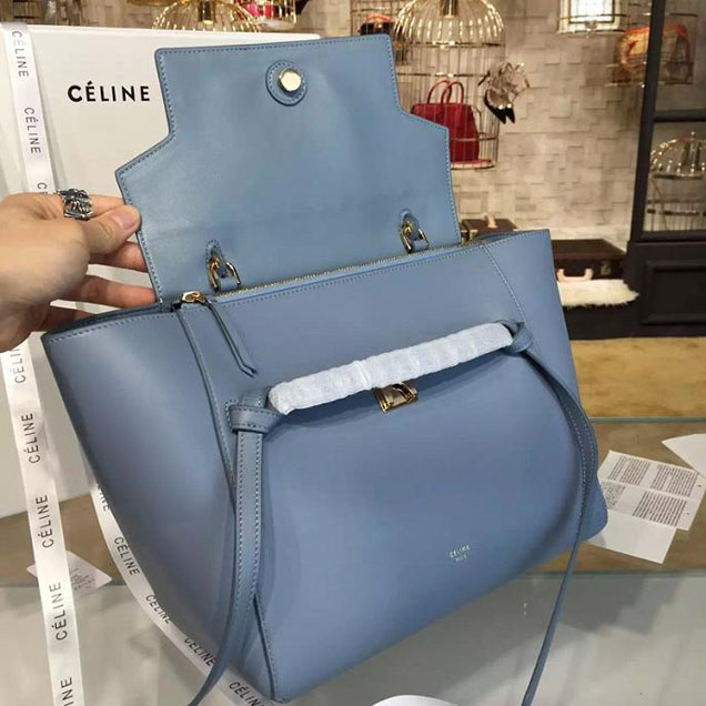 Celine Belt Top Handle Mini Bag Smooth Calfskin Leather Pre-Fall Winter 2016 Collection Light Blue