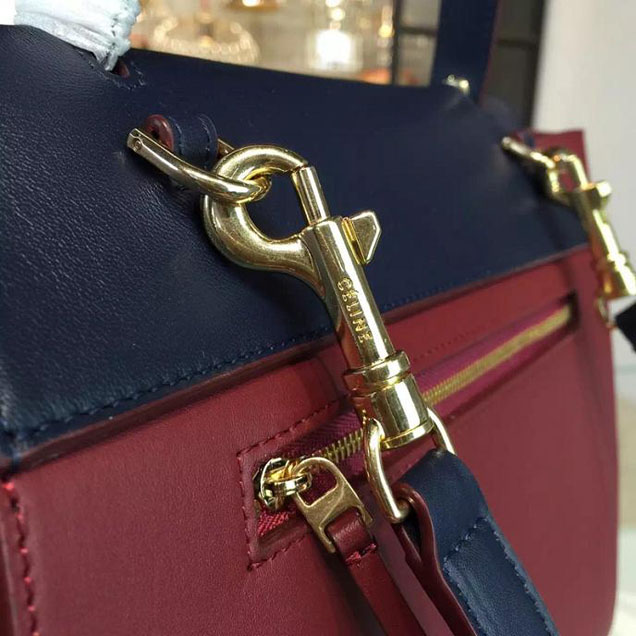 Celine Belt Top Handle Mini Bag Smooth Calfskin Leather Pre-Fall Winter 2016 Collection Burgundy Navy Blue