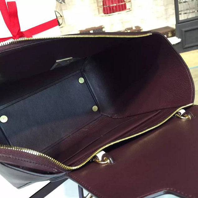 Celine Belt Top Handle Mini Bag Smooth Calfskin Leather Pre-Fall Winter 2016 Collection Burgundy