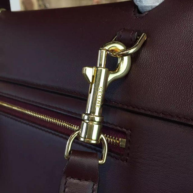 Celine Belt Top Handle Mini Bag Smooth Calfskin Leather Pre-Fall Winter 2016 Collection Burgundy
