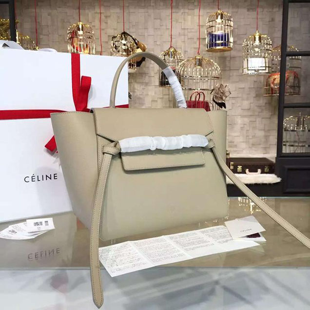 Celine Belt Top Handle Mini Bag Grained Calfskin Leather Pre-Fall Winter 2016 Collection Sand