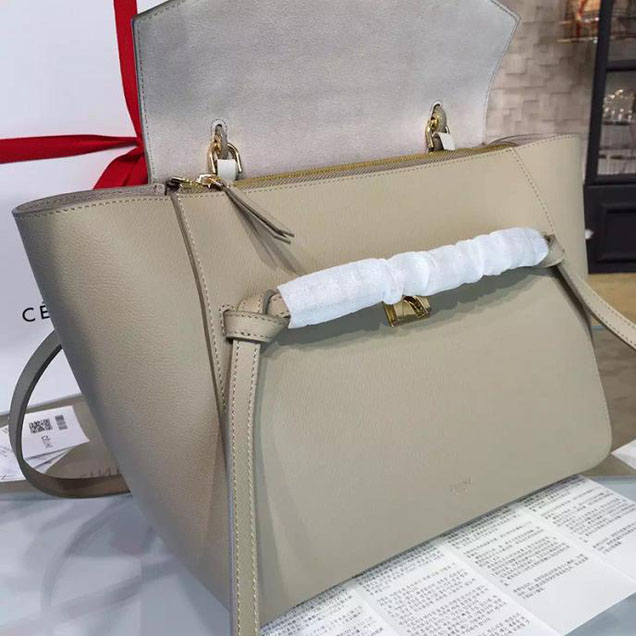 Celine Belt Top Handle Mini Bag Grained Calfskin Leather Pre-Fall Winter 2016 Collection Sand