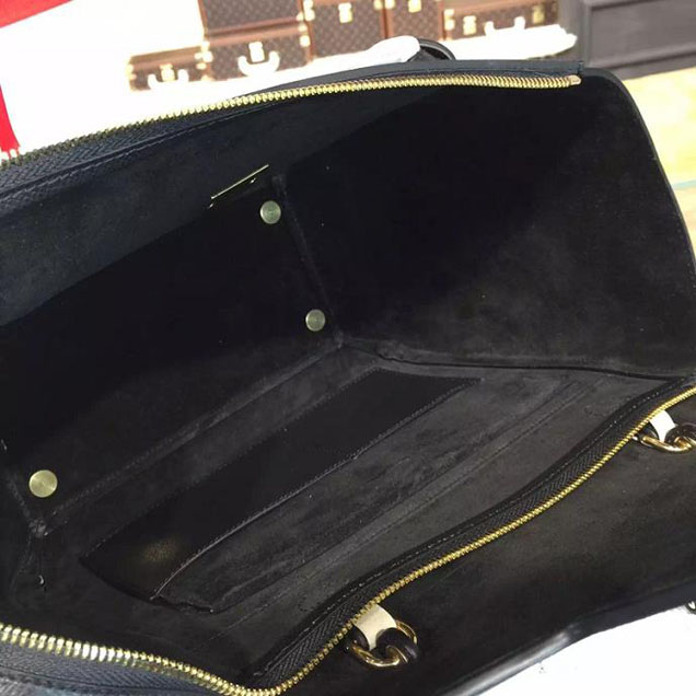 Celine Belt Top Handle Mini Bag Grained Calfskin Leather Pre-Fall Winter 2016 Collection Black