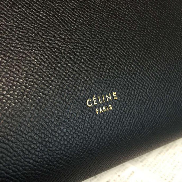 Celine Belt Top Handle Mini Bag Grained Calfskin Leather Pre-Fall Winter 2016 Collection Black