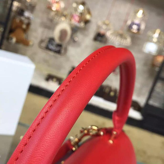 Celine Trapeze Top Handle Medium Bag Smooth Calfskin with Suede Leather Pre-Fall Winter 2016 Collection Red Tan Burgundy