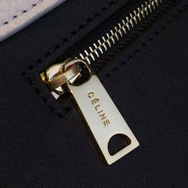 Celine Trapeze Top Handle Small Bag Grained Calfskin with Suede Leather Pre-Fall Winter 2016 Collection White Black Brown