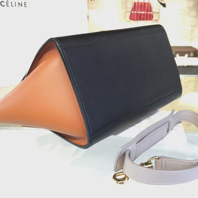 Celine Trapeze Top Handle Small Bag Smooth Calfskin with Suede Leather Pre-Fall Winter 2016 Collection Sand Rust Black