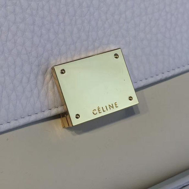 Celine Trapeze Top Handle Small Bag Grained Calfskin with Suede Leather Pre-Fall Winter 2016 Collection White Beige Off White