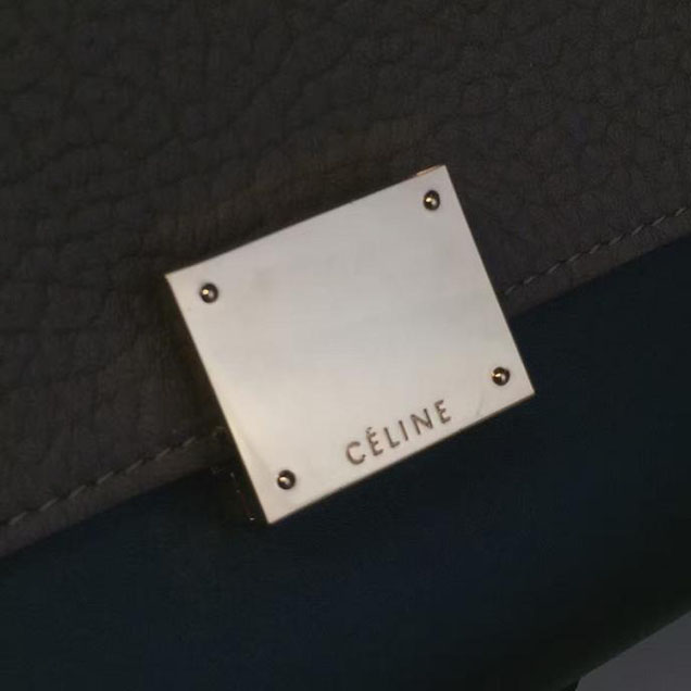 Celine Trapeze Top Handle Small Bag Grained Calfskin with Suede Leather Pre-Fall Winter 2016 Collection Brown Black Red
