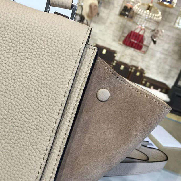 Celine Trapeze Top Handle Medium Bag Grained Calfskin with Suede Leather Pre-Fall Winter 2016 Collection Beige