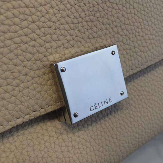 Celine Trapeze Top Handle Medium Bag Grained Calfskin with Suede Leather Pre-Fall Winter 2016 Collection Beige