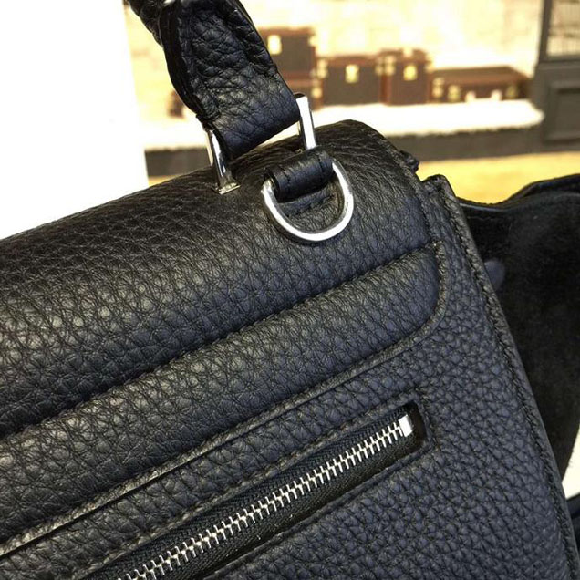 Celine Trapeze Top Handle Medium Bag Grained Calfskin with Suede Leather Pre-Fall Winter 2016 Collection Black