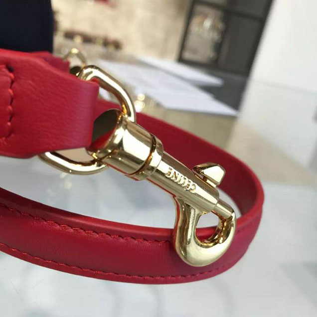 Celine Trapeze Top Handle Small Bag Smooth Calfskin with Suede Leather Pre-Fall Winter 2016 Collection Red Black Burgundy