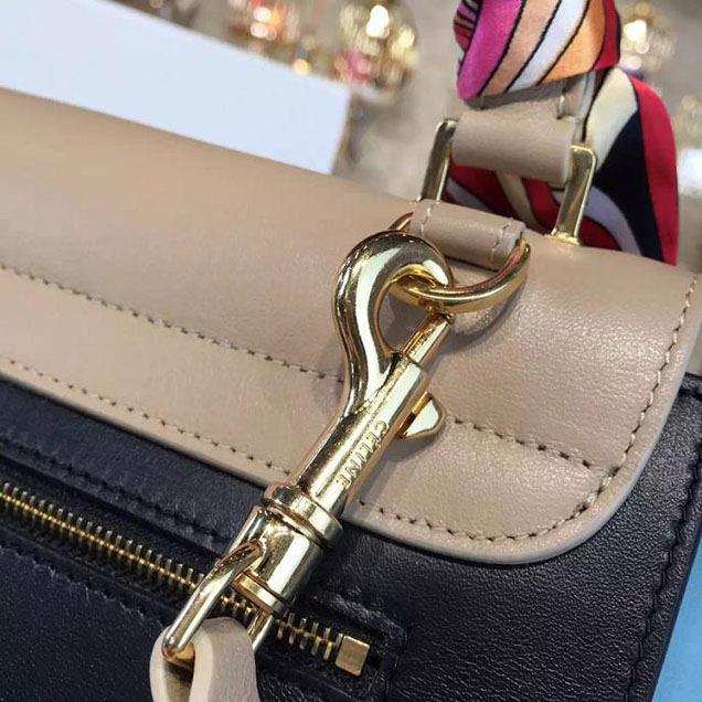Celine Trapeze Top Handle Small Bag Smooth Calfskin with Suede Leather Pre-Fall Winter 2016 Collection Beige Black Sky Blue