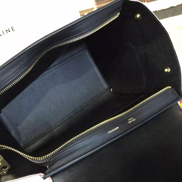 Celine Trapeze Top Handle Small Bag Grained Calfskin with Suede Leather Pre-Fall Winter 2016 Collection Beige Black Green Lilac