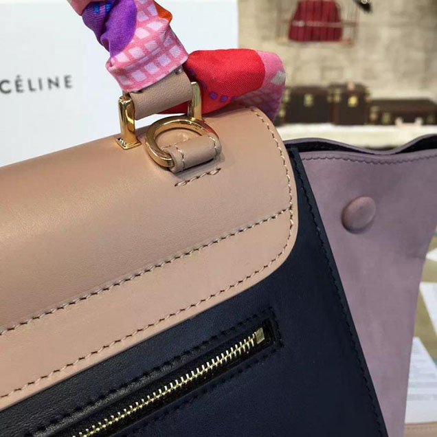 Celine Trapeze Top Handle Small Bag Grained Calfskin with Suede Leather Pre-Fall Winter 2016 Collection Beige Black Green Lilac