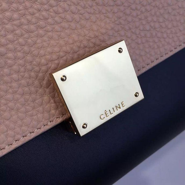Celine Trapeze Top Handle Small Bag Grained Calfskin with Suede Leather Pre-Fall Winter 2016 Collection Beige Black Green