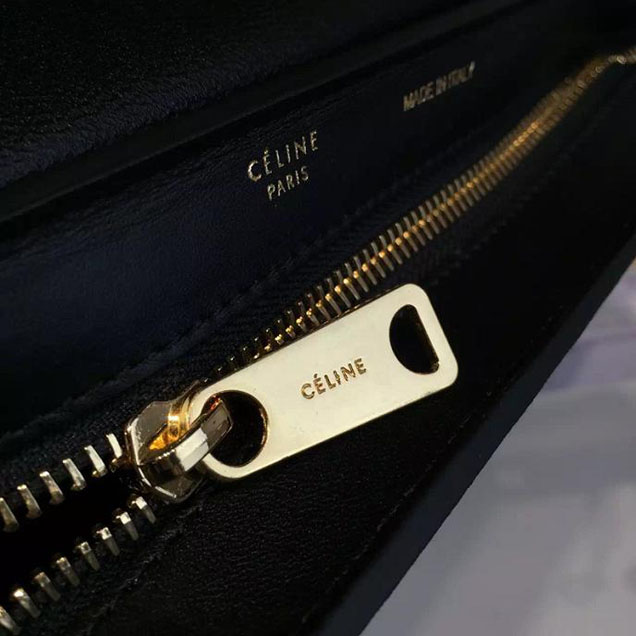 Celine Trapeze Top Handle Small Bag Grained Calfskin with Suede Leather Pre-Fall Winter 2016 Collection White Black Blue