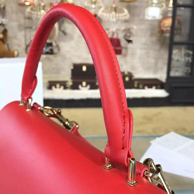 Celine Trapeze Top Handle Small Bag Smooth Calfskin with Suede Leather Pre-Fall Winter 2016 Collection Red Tan Burgundy
