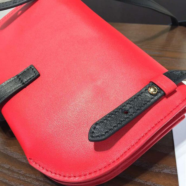 Celine Clutch on Strap Bag Grained Calfskin Pre-Fall Winter 2016 Collection Red Black