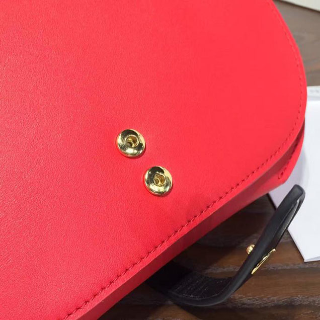 Celine Clutch on Strap Bag Grained Calfskin Pre-Fall Winter 2016 Collection Red Black