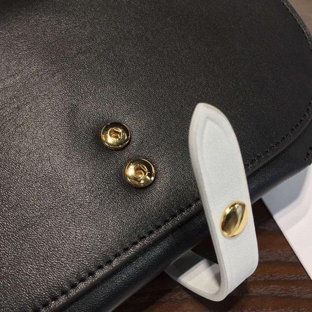 Celine Clutch on Strap Bag Grained Calfskin Pre-Fall Winter 2016 Collection Black White