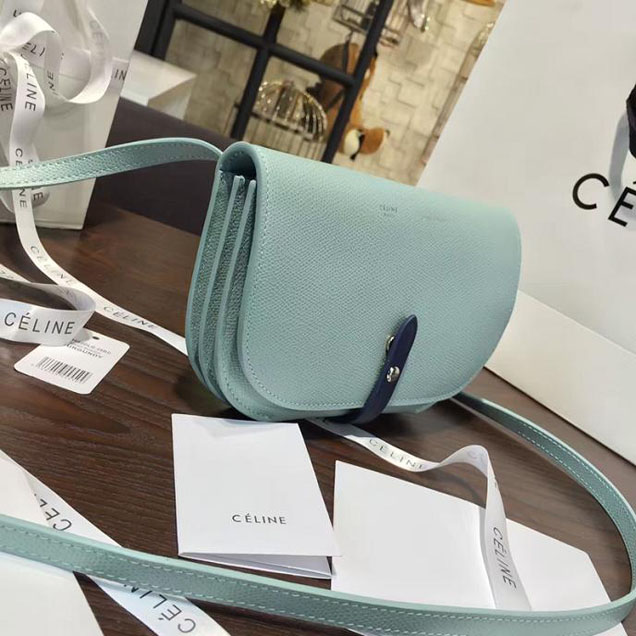 Celine Clutch on Strap Bag Grained Calfskin Pre-Fall Winter 2016 Collection Light Blue Navy