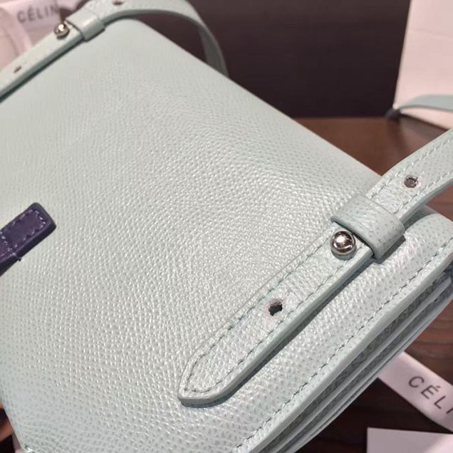 Celine Clutch on Strap Bag Grained Calfskin Pre-Fall Winter 2016 Collection Light Blue Navy