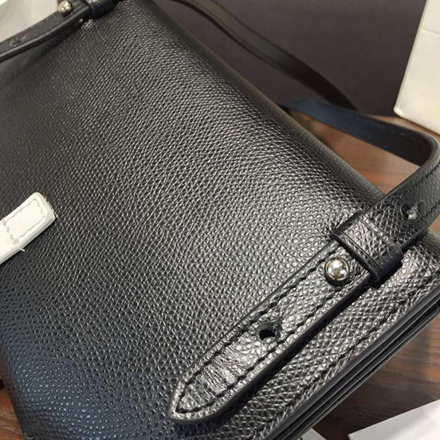 Celine Clutch on Strap Bag Grained Calfskin Pre-Fall Winter 2016 Collection Black White