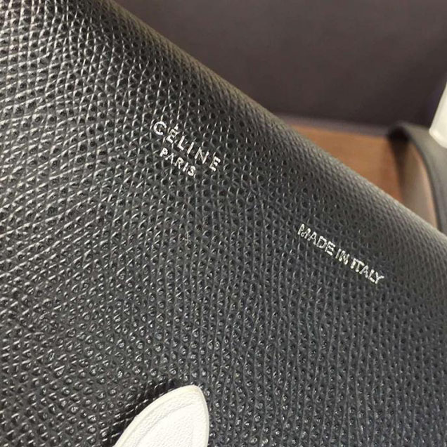 Celine Clutch on Strap Bag Grained Calfskin Pre-Fall Winter 2016 Collection Black White
